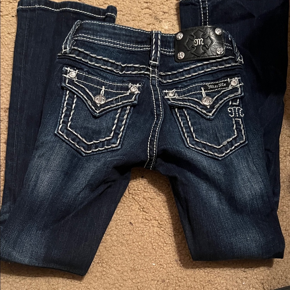 Miss Me Kids Dark Blue Jeans with Embellished Pockets